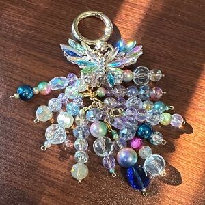 Elegant Multicolor Crystal Charm Pendant great to add to purse or keychain